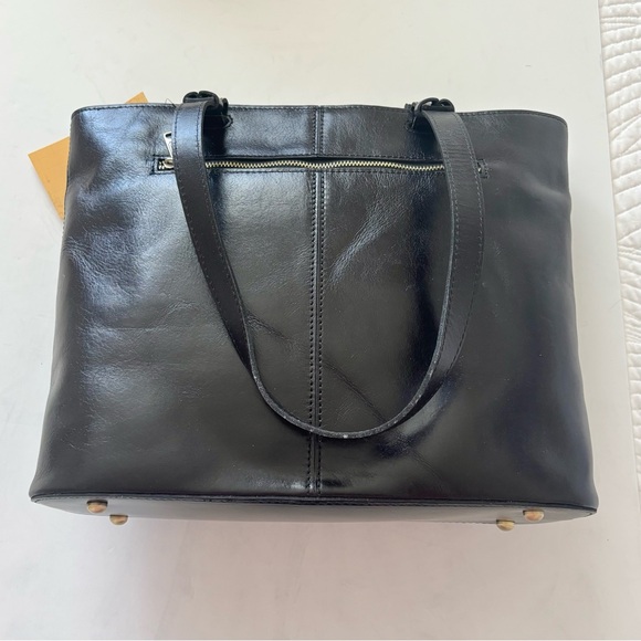 Patricia Nash British Vintage Braden Tote Bag Black Olive Colorblock Leather NEW - Picture 7 of 14